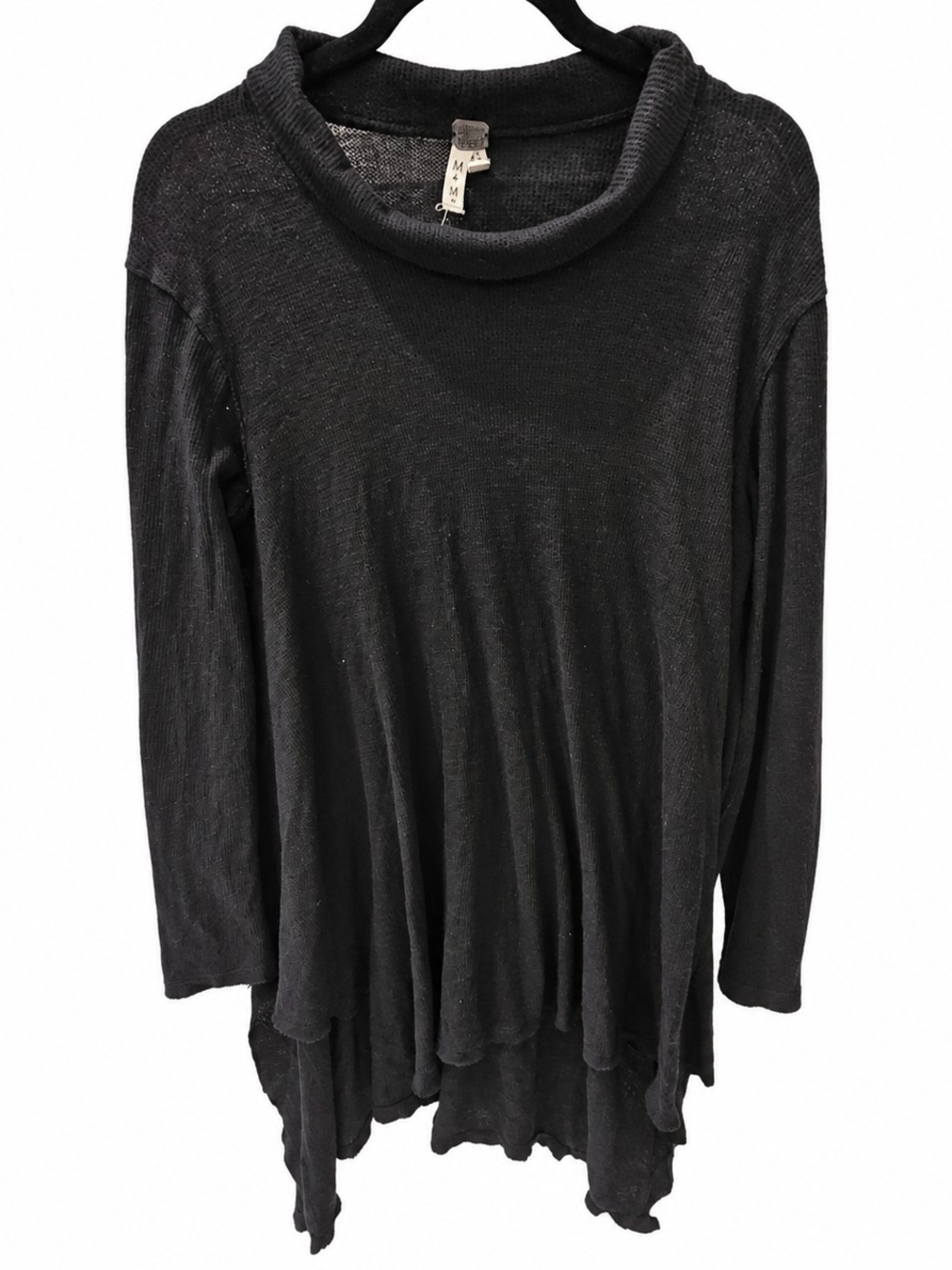 Free People We The Free Black Cowl Neck Oversized Tunic M Boho